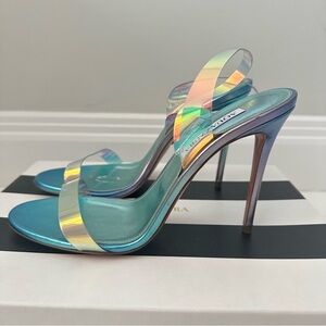 Aquazzura So nude Plexi Sandal size 39 1/2